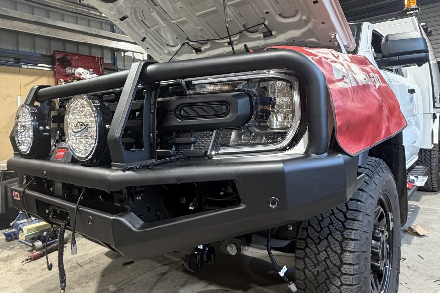 ARB Super Duty bull bar mounted and aligned — first private fitout in Central Victoria by MBC 4X4 Solutions.