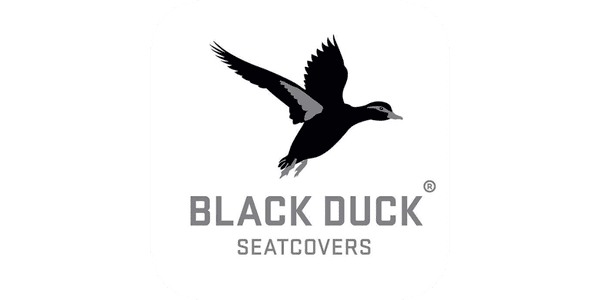 Black Duck Seatcovers brand logo — canvas seat-cover supplier MBC 4X4 Solutions fits in Bendigo touring builds.