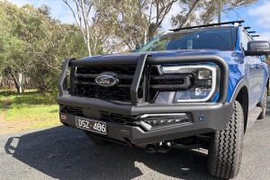 Russell's Next Gen Ranger Wildtrak fitout with ARB Summit MK2 bull bar fitted, in rural Sedgwick.