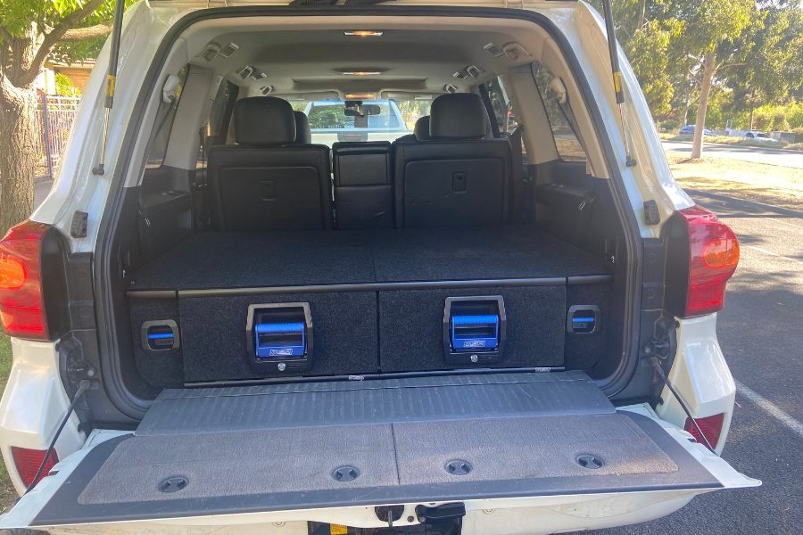 MSA rear drawer system fully installed in a Geelong customer's 200 Series LandCruiser touring build by MBC 4X4 Solutions, Bendigo